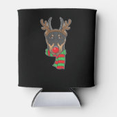 Funny Christmas Dog Xmas Reindeer Doberman Holiday Dosenkühler (Vorderseite)