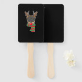 Funny Christmas Dog Xmas Reindeer Doberman Holiday Fächer (Vorne und Hinten)