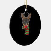 Funny Christmas Dog Xmas Reindeer Doberman Holiday Keramik Ornament (Rechts)