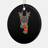 Funny Christmas Dog Xmas Reindeer Doberman Holiday Keramik Ornament (Links)