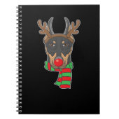 Funny Christmas Dog Xmas Reindeer Doberman Holiday Notizblock (Vorderseite)