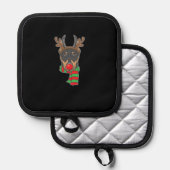 Funny Christmas Dog Xmas Reindeer Doberman Holiday Topflappen (Vorderseite/Rückseite)