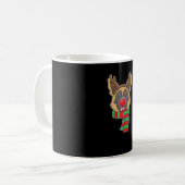 Funny Christmas Dog Xmas Reindeer German Shepherd Kaffeetasse (Vorderseite Links)