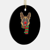 Funny Christmas Dog Xmas Reindeer German Shepherd  Keramik Ornament (Rechts)