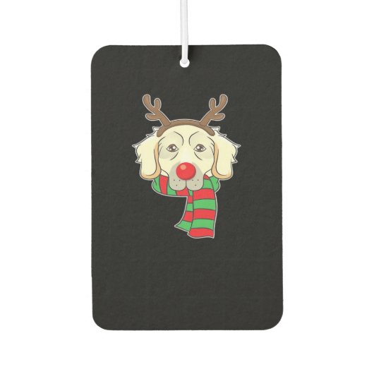 Funny Christmas Dog Xmas Reindeer Golden Retriever Autolufterfrischer (Vorderseite)