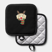 Funny Christmas Dog Xmas Reindeer Golden Retriever Topflappen (Vorderseite/Rückseite)