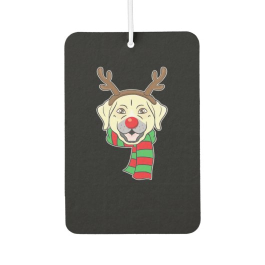Funny Christmas Dog Xmas Reindeer Labrador Holiday Autolufterfrischer (Vorderseite)