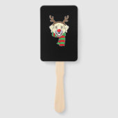 Funny Christmas Dog Xmas Reindeer Labrador Holiday Fächer (Vorderseite)