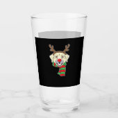 Funny Christmas Dog Xmas Reindeer Labrador Holiday Glas (Vorderseite)