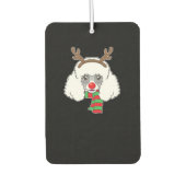 Funny Christmas Dog Xmas Reindeer Poodle Holiday S Autolufterfrischer (Vorderseite)