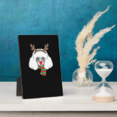 Funny Christmas Dog Xmas Reindeer Poodle Holiday S Fotoplatte (Seite)