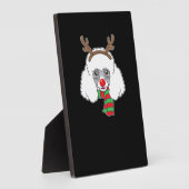 Funny Christmas Dog Xmas Reindeer Poodle Holiday S Fotoplatte (Seite)