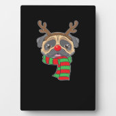 Funny Christmas Dog Xmas Reindeer Pug Holiday Gift Fotoplatte (Vorderseite)