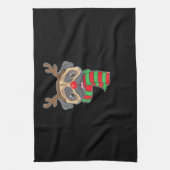 Funny Christmas Dog Xmas Reindeer Pug Holiday Gift Geschirrtuch (Vertikal)