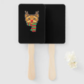 Funny Christmas Dog Xmas Reindeer Yorkshire Holida Fächer (Vorne und Hinten)