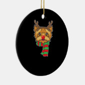 Funny Christmas Dog Xmas Reindeer Yorkshire Holida Keramik Ornament (Rechts)
