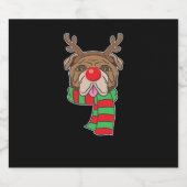 Funny Christmas Dog Xmas Rentier Bulldog Holiday Schaumweinetikett (Einzelnes Label)