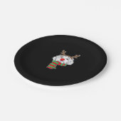 Funny Christmas Dog Xmas Rentier Maltese Dog Holi Pappteller (Schrägansicht)