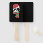 Funny Christmas Dog Xmas Santa Border Collie Holid Fächer (Vorne und Hinten)