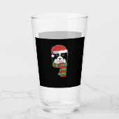 Funny Christmas Dog Xmas Santa Border Collie Holid Glas (Vorderseite)