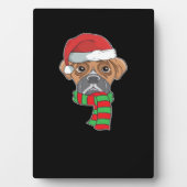 Funny Christmas Dog Xmas Santa Boxer Holiday Gift  Fotoplatte (Vorderseite)