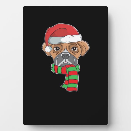 Funny Christmas Dog Xmas Santa Boxer Holiday Gift  Fotoplatte (Vorderseite)