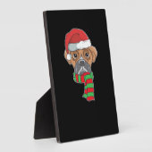 Funny Christmas Dog Xmas Santa Boxer Holiday Gift  Fotoplatte (Seite)