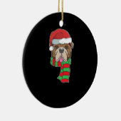 Funny Christmas Dog Xmas Santa Bulldog Holiday Gif Keramik Ornament (Rechts)