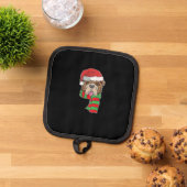 Funny Christmas Dog Xmas Santa Bulldog Holiday Gif Topflappen (Oben Unten)