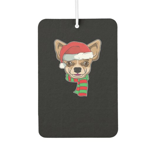 Funny Christmas Dog Xmas Santa Chihuahua Holiday G Autolufterfrischer (Vorderseite)