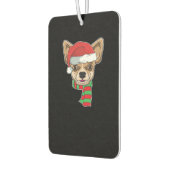 Funny Christmas Dog Xmas Santa Chihuahua Holiday G Autolufterfrischer (Links)
