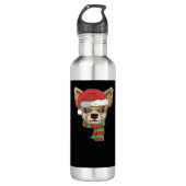 Funny Christmas Dog Xmas Santa Chihuahua Holiday G Edelstahlflasche (Vorderseite)