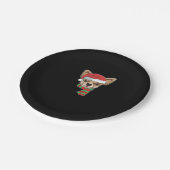 Funny Christmas Dog Xmas Santa Chihuahua Holiday G Pappteller (Schrägansicht)