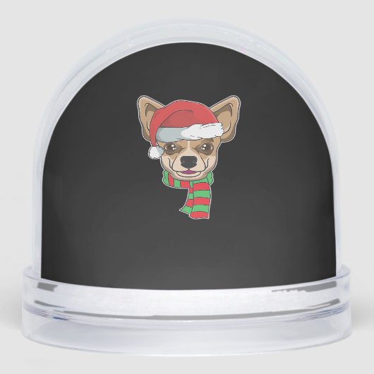 Funny Christmas Dog Xmas Santa Chihuahua Holiday G Schneekugeln (Vorderseite)