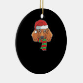 Funny Christmas Dog Xmas Santa Dachshund Holiday G Keramik Ornament (Rechts)