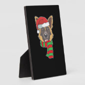 Funny Christmas Dog Xmas Santa German Shepherd Hol Fotoplatte (Seite)