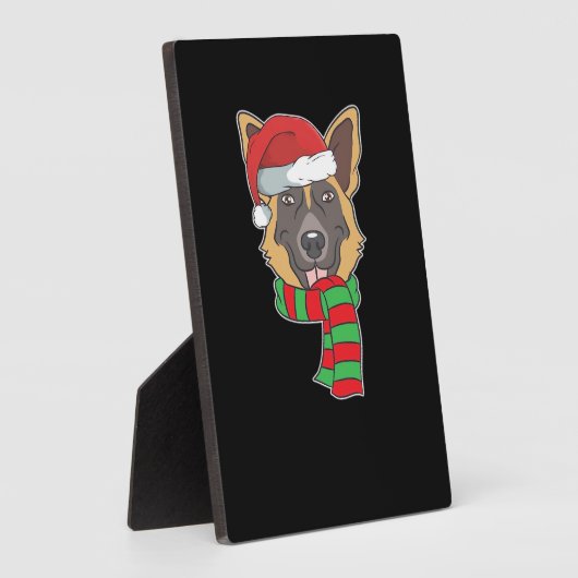 Funny Christmas Dog Xmas Santa German Shepherd Hol Fotoplatte (Seite)
