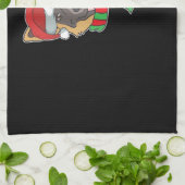 Funny Christmas Dog Xmas Santa German Shepherd Hol Geschirrtuch (Gefaltet)