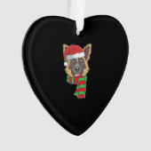 Funny Christmas Dog Xmas Santa German Shepherd Hol Ornament (Vorderseite)