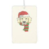 Funny Christmas Dog Xmas Santa Golden Retriever Ho Autolufterfrischer (Vorderseite)