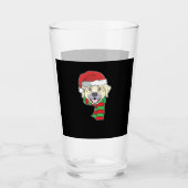 Funny Christmas Dog Xmas Santa Labrador Holiday Gi Glas (Vorderseite)