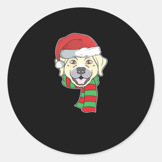 Funny Christmas Dog Xmas Santa Labrador Holiday Gi Runder Aufkleber (Vorderseite)