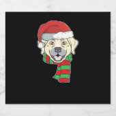 Funny Christmas Dog Xmas Santa Labrador Holiday Gi Schaumweinetikett (Einzelnes Label)