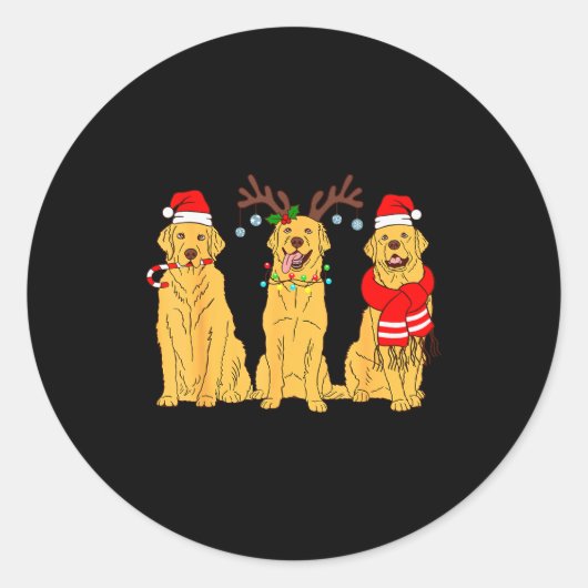 Funny Christmas Dogs Design Dog Christmas Wearing Runder Aufkleber (Vorderseite)