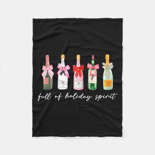Funny Christmas Drinks Tail Champagne Holiday Srit Fleecedecke (Vorderseite)