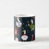 Funny Christmas Ducks Seamless Pattern Kaffeetasse (Mittel)