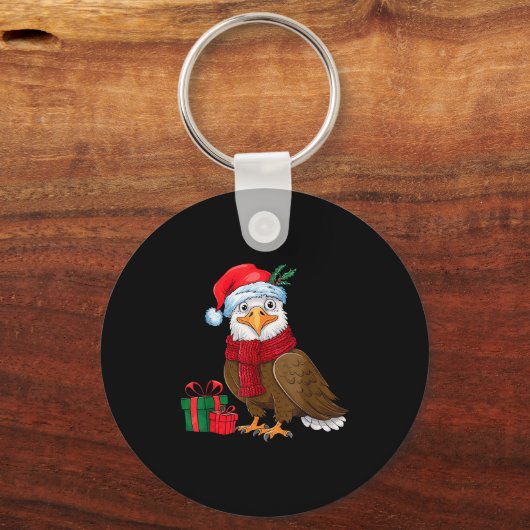Funny Christmas Eagle Patriotic Bald Eagle With Sa Schlüsselanhänger (Vorderseite)