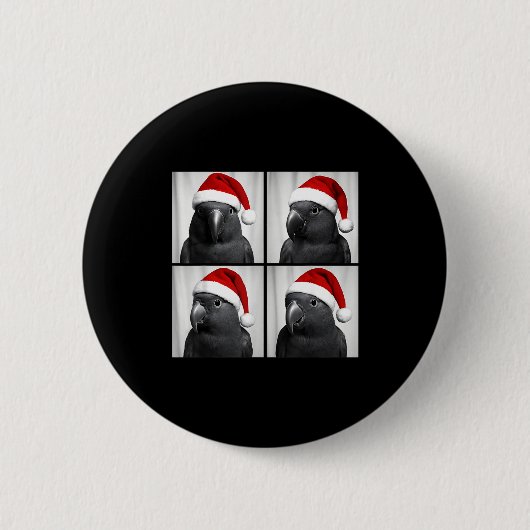 Funny Christmas Eclectus Parrot Santa Photo Booth Button (Vorderseite)