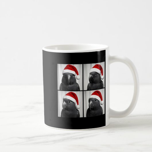 Funny Christmas Eclectus Parrot Santa Photo Booth Kaffeetasse (Rechts)