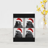 Funny Christmas Eclectus Parrot Santa Photo Booth  Karte (Gelbe Blume)